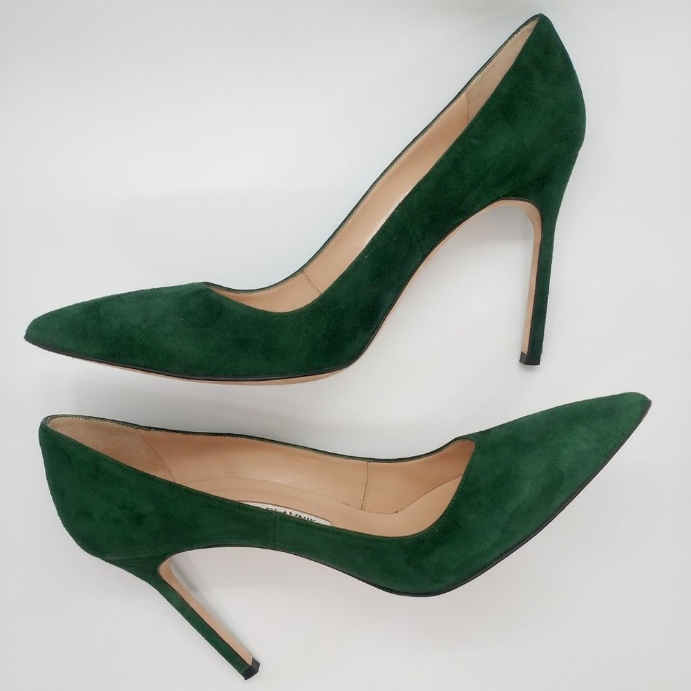 Manolo Blahnik BB 105mm Suede Pumps